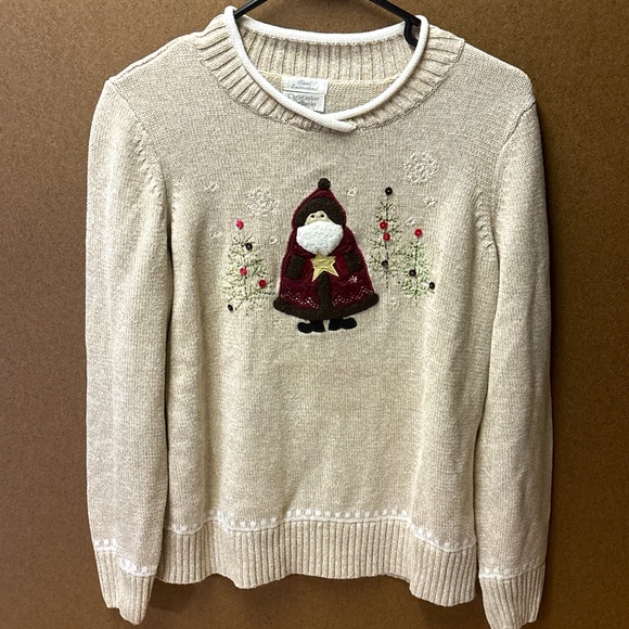 Christopher & Banks Santa Holiday Sweater | 100% Cotton | Size M - Picture 1 of 4